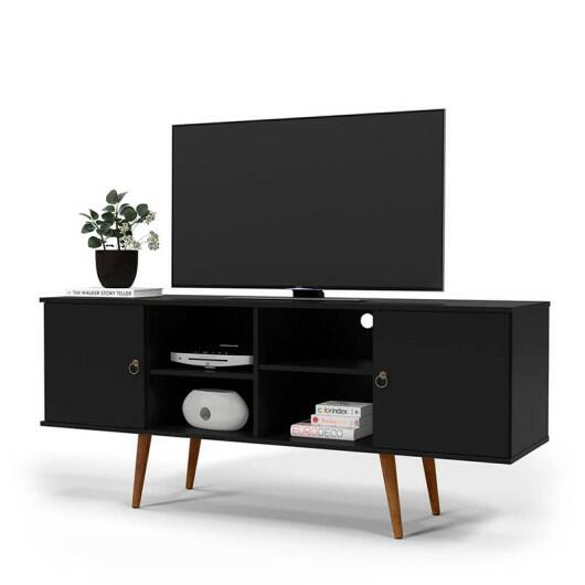Rack Retrô Para TV 55 Polegadas 160cm Estrela Patrimar Preto