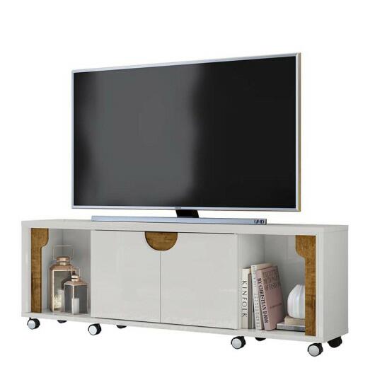 Rack Bancada Para TV Até 65 Pol  Firenze 1.8 Lukaliam Off White/Canela