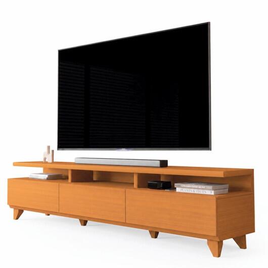 Rack Para Sala 180cm Para TV 75¨ 3 Gavetas Gloss 1.8 EDN Cedro