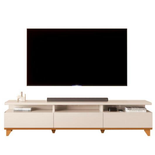 Rack Para Sala 218cm Para TV 85¨ 3 Gavetas Gloss 2.2 EDN Off White
