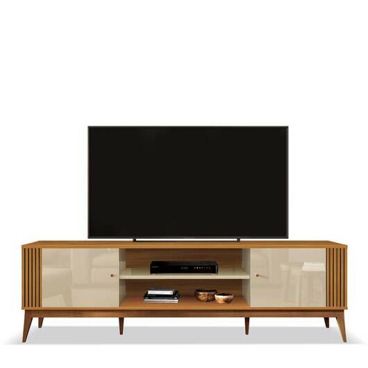 Rack Ripado Legacy 200cm Para TV 75 Polegadas EDN Off White/Cedro