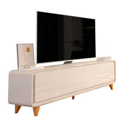 Rack Canto Arredondado 180cm Para TV 75¨ 4 Portas Liv 1.8 EDN Off White