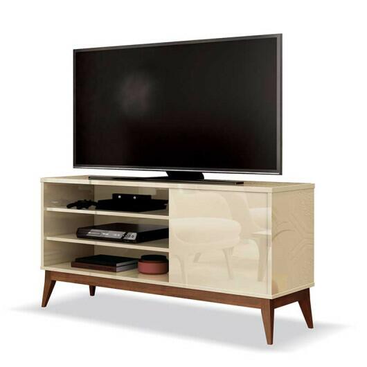 Rack Pequeno 116cm Retrô Para TV 42 Polegadas Vinci EDN Off White
