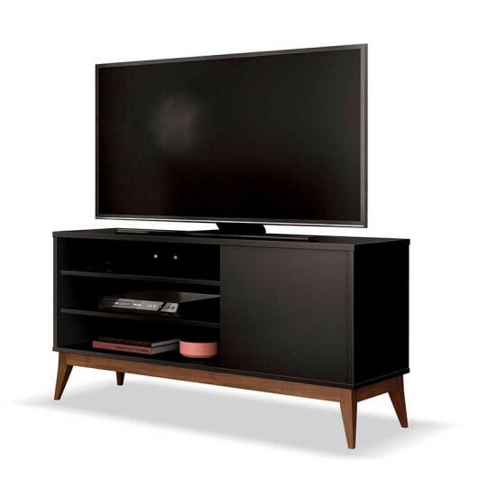 Rack Pequeno 116cm Retrô Para TV 42 Polegadas Vinci EDN Preto