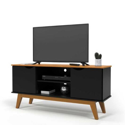 Rack Para TV Sala 46 Polegadas 140cm Prism 1.4 Patrimar Preto/Cinamomo