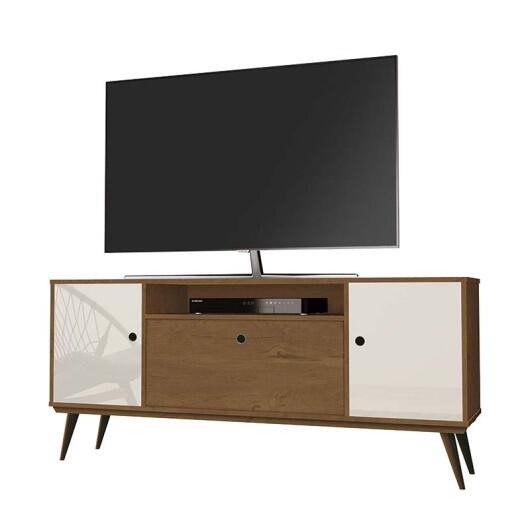 Rack Retrô Sala Para TV até 55 Polegadas Lexus EDN Naturale/Off White