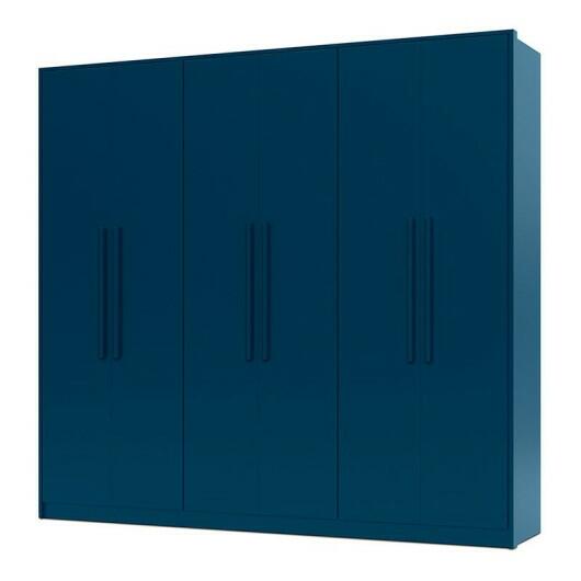 Guarda Roupa Casal 6 Portas 2.5 Alpha Gelius Azul Acetinado