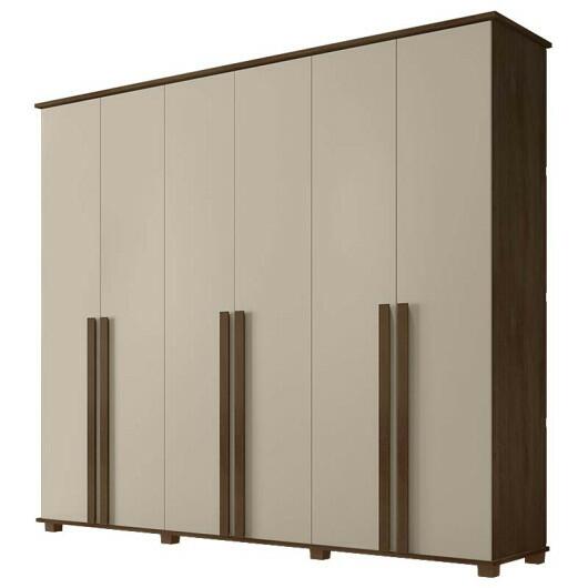 Guarda Roupa Casal 6 Portas 263cm Com Pés Amsterdã RV Móveis Freijo/Off White