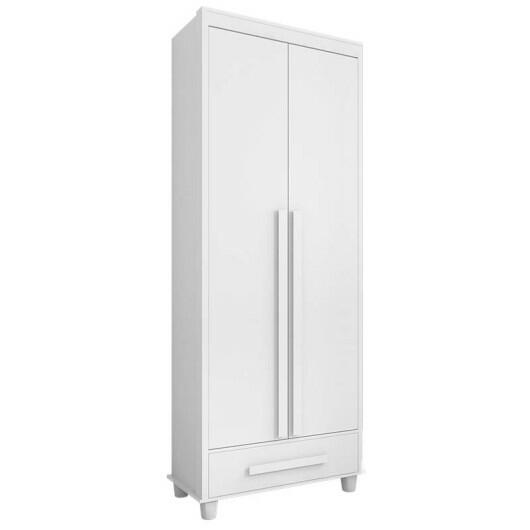Guarda Roupa Pequeno 85cm Solteiro 2 Portas Dubai RV Móveis Branco