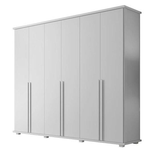 Guarda Roupa Casal 271cm 6 Portas 5 Gavetas Estrela RV Móveis Branco