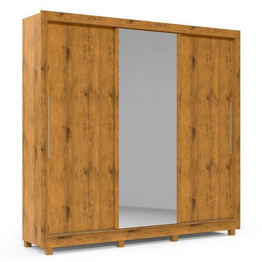 Guarda Roupa Casal Grande Espelhado 3 Portas Imperial Gelius Madeirado