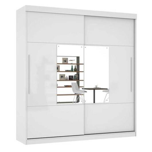 Guarda Roupa Com Espelho Ipanema Mirarack Branco