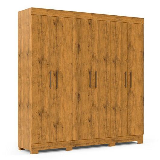 Guarda Roupa Casal 200cm 6 Portas 3 Gavetas Madri Gelius Madeirado