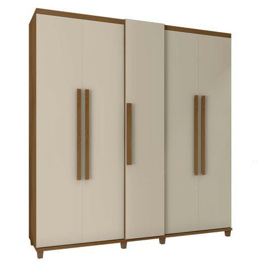 Guarda Roupa Casal 228cm 5 Portas Munique RV Móveis Cinamomo/Off White