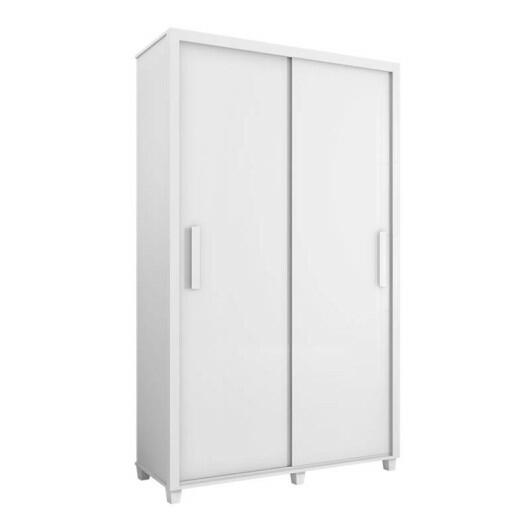 Guarda Roupa Pequeno 136cm Solteiro 2 Portas Correr Suécia RV Móveis Branco