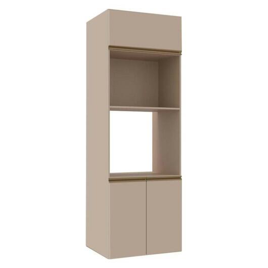 Módulo Torre Quente Micro-Ondas e Forno 208x70x56cm 100% MDF Cozinha Modulada Gold J Robel Fendi/Fendi Matte