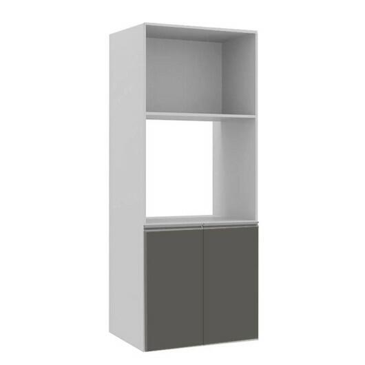 Módulo Torre Quente Micro-Ondas e Forno 172x70x56cm 100% MDF Cozinha Modulada Gold J Robel Branco/Cinza Matte