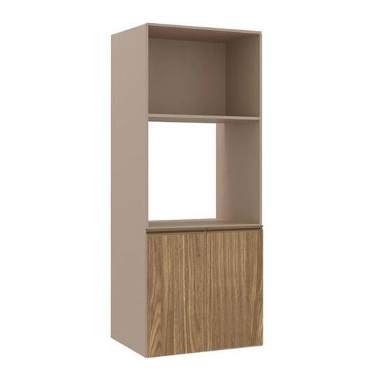 Módulo Torre Quente Micro-Ondas e Forno 172x70x56cm 100% MDF Cozinha Modulada Gold J Robel Fendi/Amendoeira BP