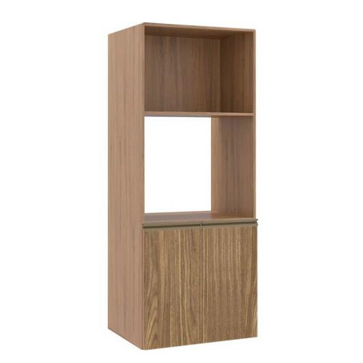 Módulo Torre Quente Micro-Ondas e Forno 172x70x56cm 100% MDF Cozinha Modulada Gold J Robel Hanover/Amendoeira BP