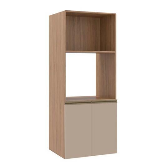 Módulo Torre Quente Micro-Ondas e Forno 172x70x56cm 100% MDF Cozinha Modulada Gold J Robel Hanover/Fendi Matte