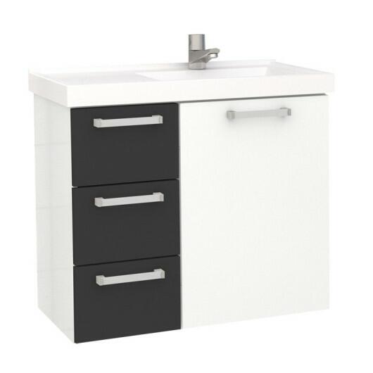 Gabinete Para Banheiro Aço Ameixa 60 Cozimax Branco/Preto