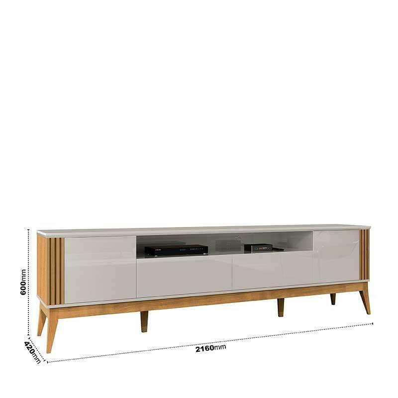 Rack Para Sala Ripado 2.2 TV Até 75 Pol Brunt EAX Móveis Fendi/Freijo