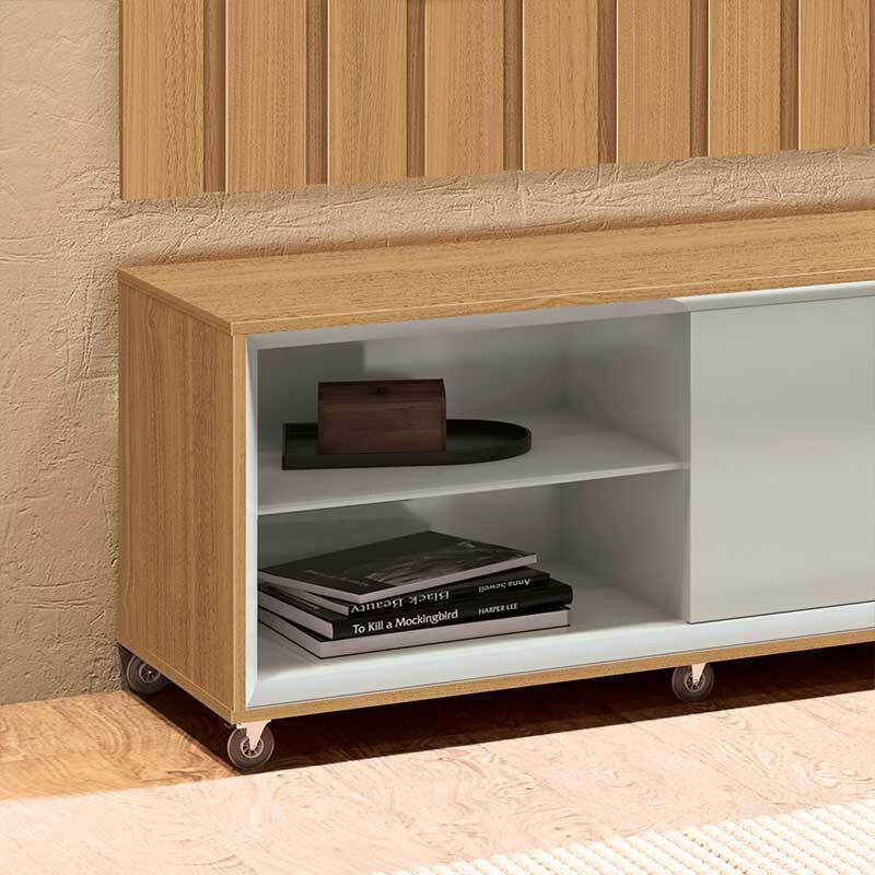 Rack Com Painel Ripado Brise TV 75 Polegadas 260cm Thor 2.6 EDN Freijo ...