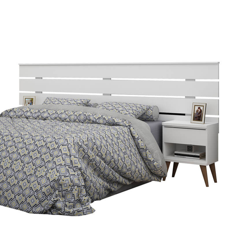 Cabeceira Queen Branca Roma Gelius Loja De Moveis Online