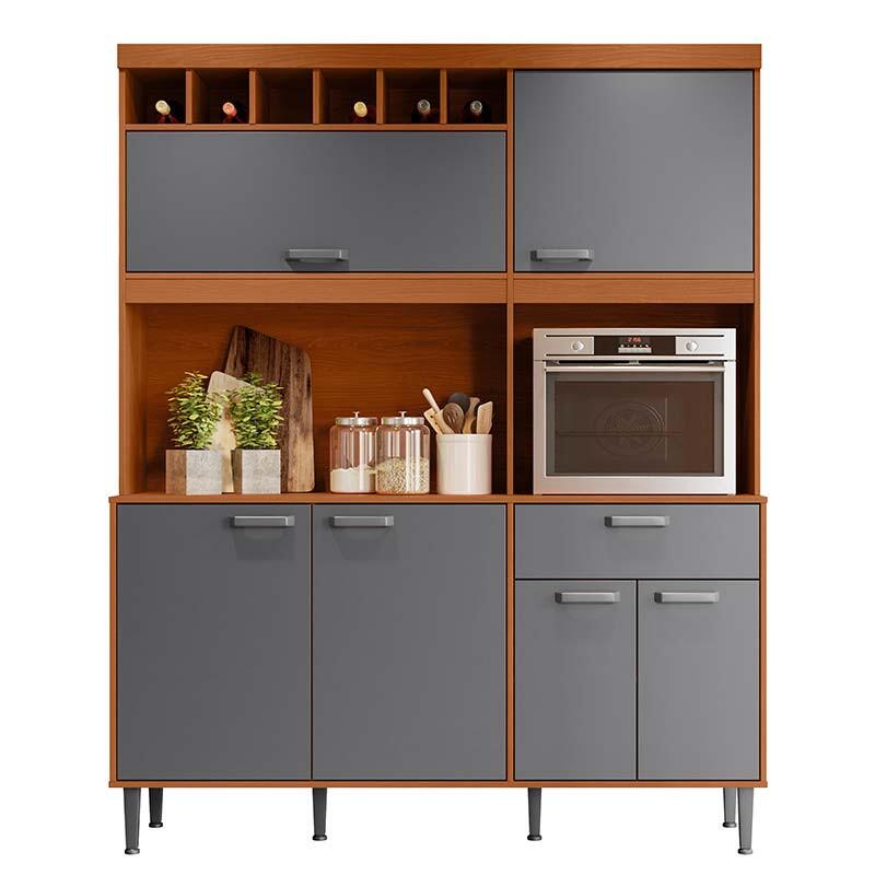 Cozinha Completa 160cm Adega 6 Portas 1 Gaveta Dakota Lukaliam