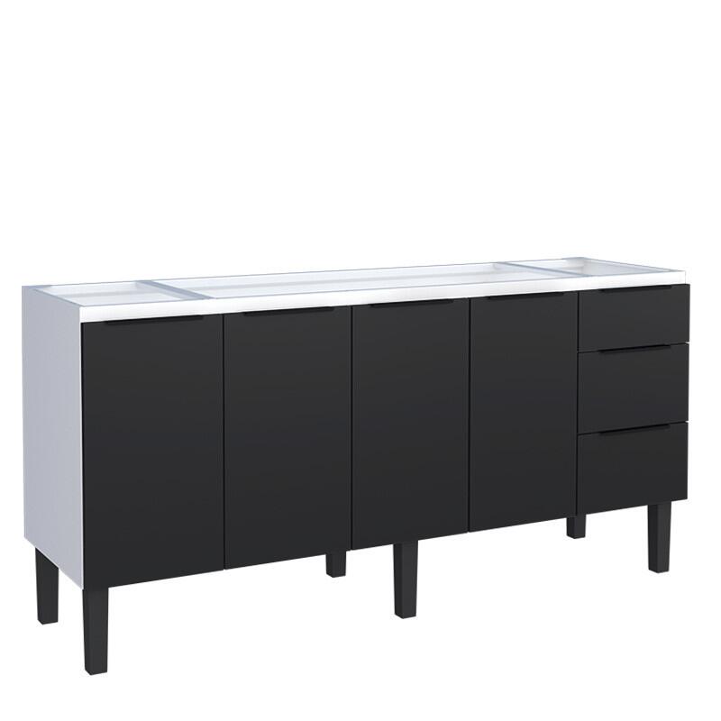Gabinete de Aço Para Pia 180cm 4 Portas 3 Gavetas 174x85x50cm