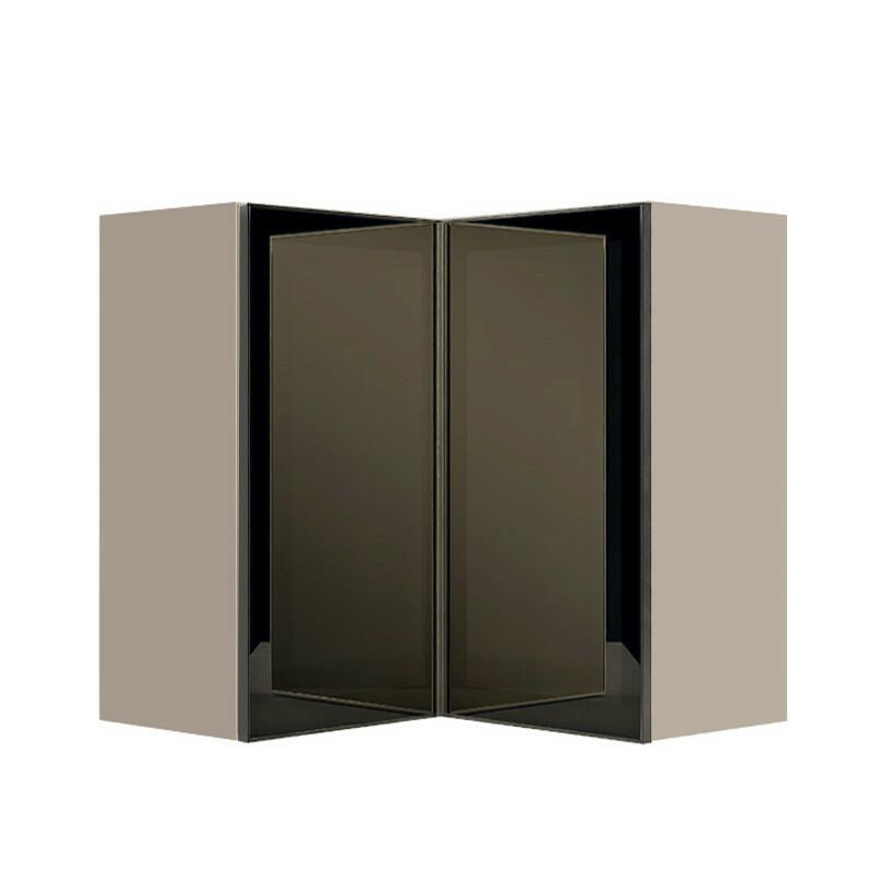 Módulo Armário Aéreo Canto L 88x76x34cm Vidro Reflecta 100% MDF Cozinha Provence Robel Fendi