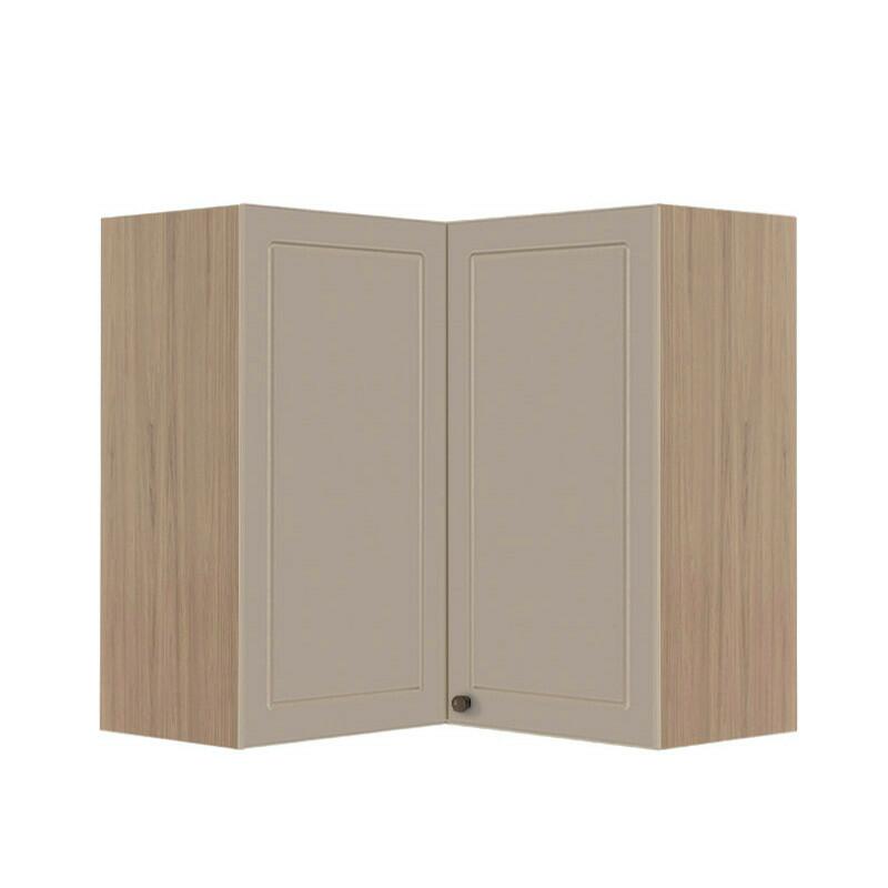 Módulo Armário Aéreo Canto L 88x76x34cm 100% MDF Cozinha Provence Robel Hanover/Fendi Matte
