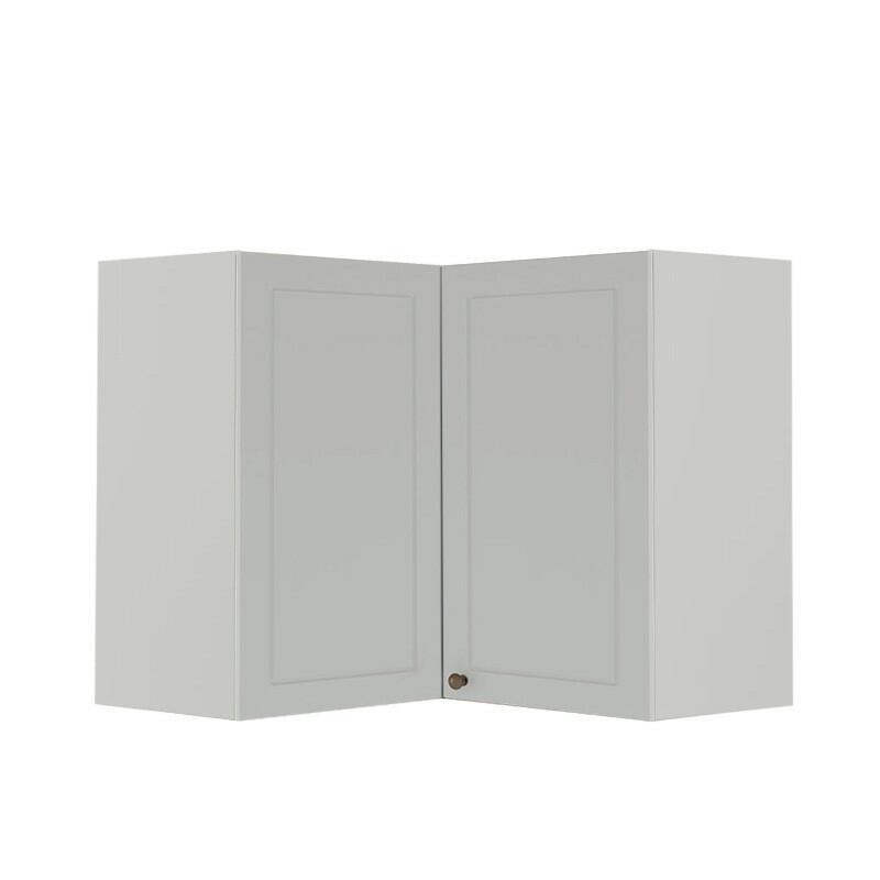 Módulo Armário Aéreo Canto L 68x76x34cm 100% MDF Cozinha Provence Robel Branco/Branco Matte