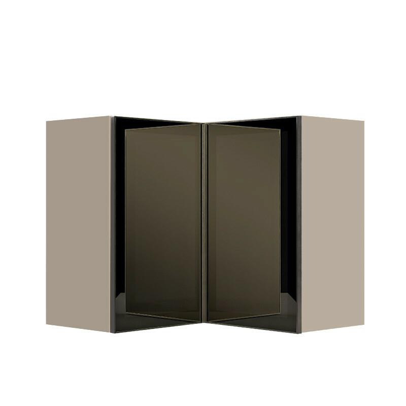 Módulo Armário Aéreo Canto L 68x76x34cm Vidro Reflecta 100% MDF Cozinha Provence Robel Fendi