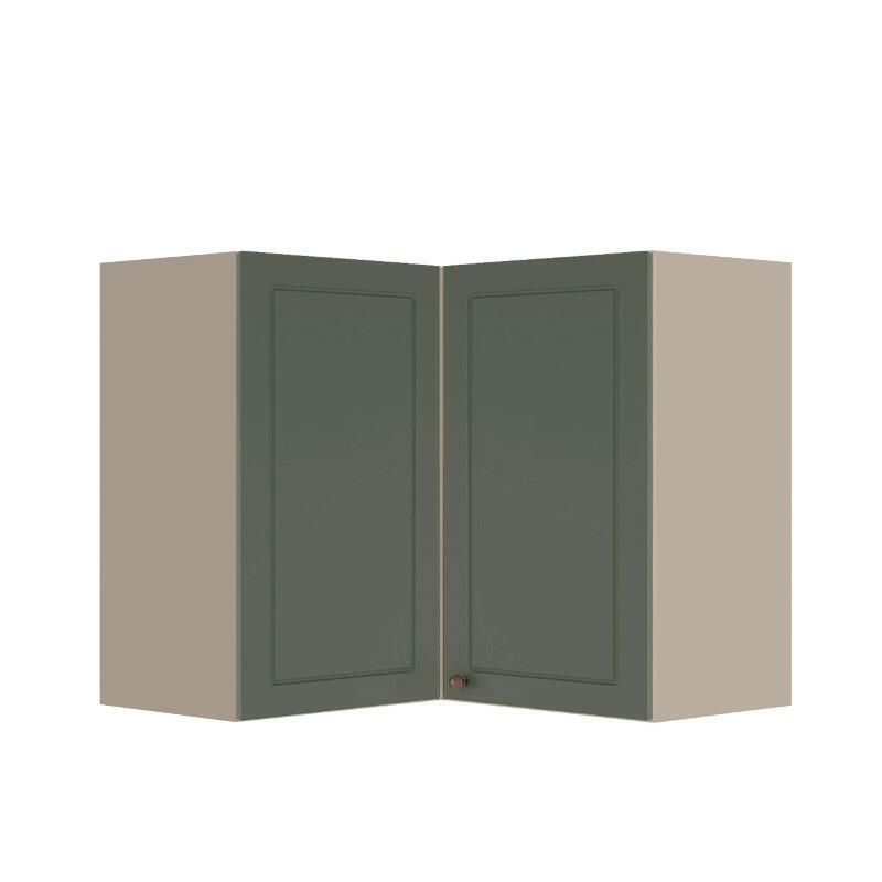 Módulo Armário Aéreo Canto L 68x76x34cm 100% MDF Cozinha Provence Robel Fendi/Salvia Matte