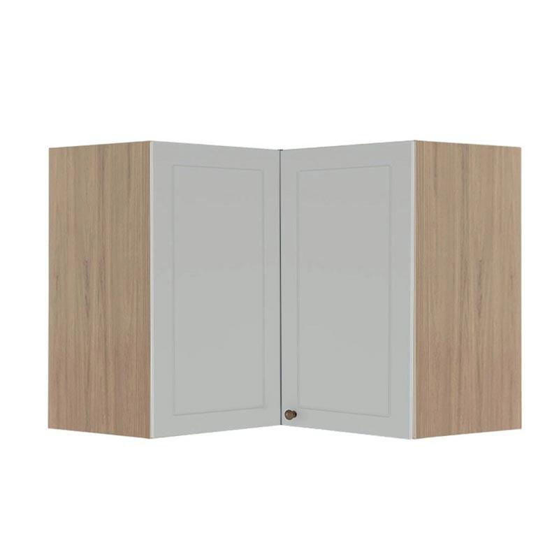 Módulo Armário Aéreo Canto L 68x96x56cm 100% MDF Cozinha Provence Robel Hanover/Branco Matte