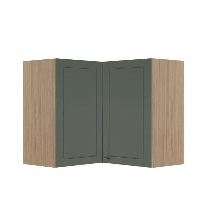 Módulo Armário Aéreo Canto L 68x76x34cm 100% MDF Cozinha Provence Robel Hanover/Salvia Matte