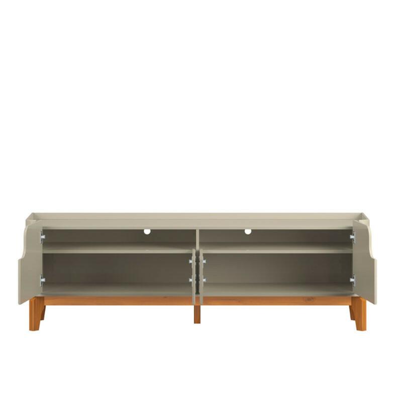 Rack com 160cm Cantos Arredondados 4 portas Para Tv 65 Flip 1.6 Patrimar Off White
