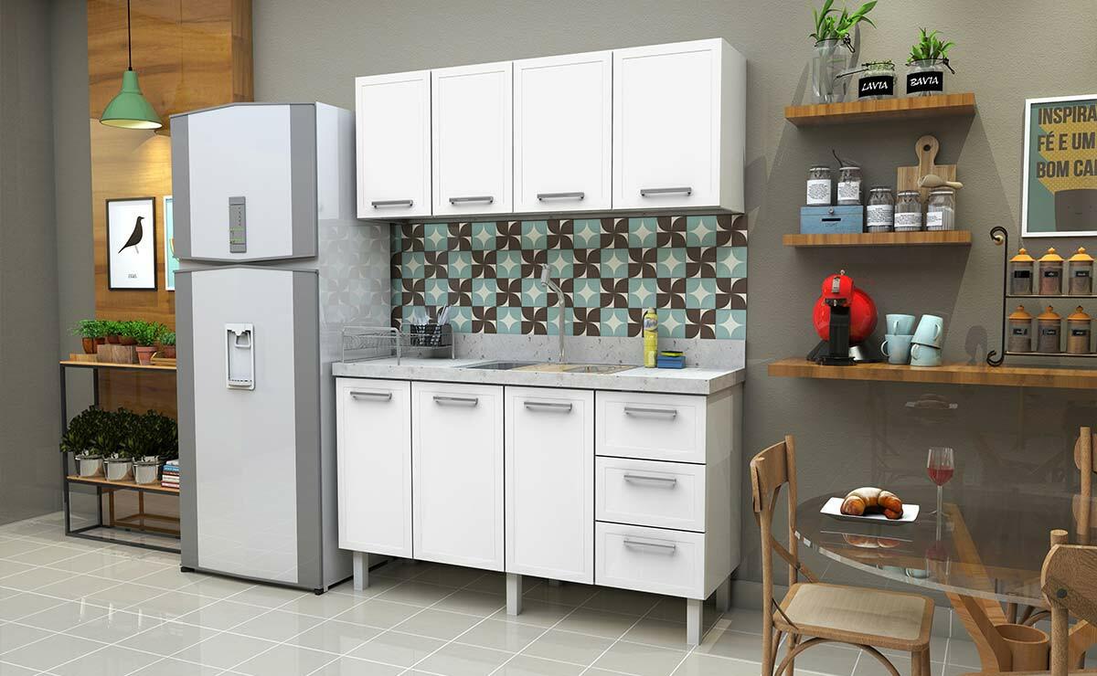Armário Aéreo de Cozinha 4 Portas Apolo Flat 150 Cozimax Branco