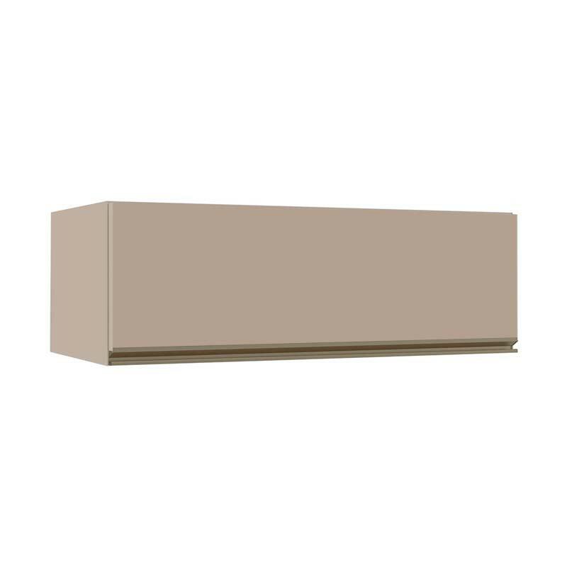 Módulo Armário Aéreo 120cm Porta Basculante 100% MDF Cozinha Modulada Gold J Robel Fendi/Fendi Matte