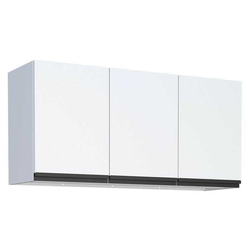 Armário Aéreo Aço 3 Portas Cozinha Gaia 120cm Cozimax Branco