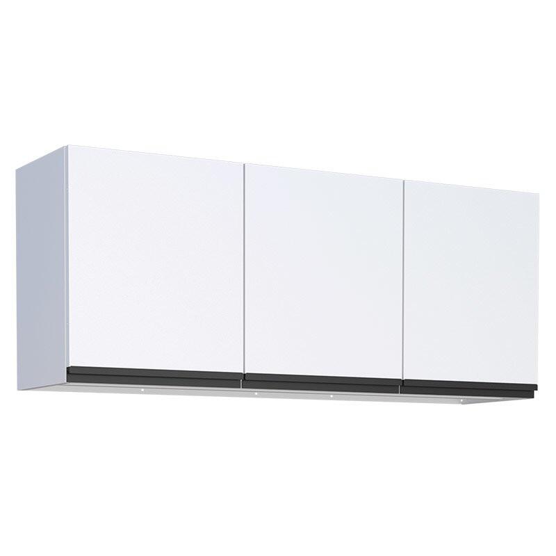 Armário Aéreo Aço 3 Portas Cozinha Gaia 140cm Cozimax Branco