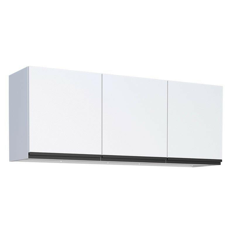 Armário Aéreo Aço 3 Portas Cozinha Gaia 150cm Cozimax Branco