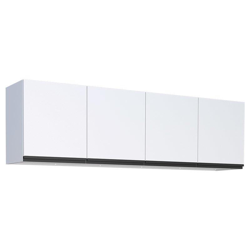 Armário Aéreo Aço 4 Portas Cozinha Gaia 200cm Cozimax Branco