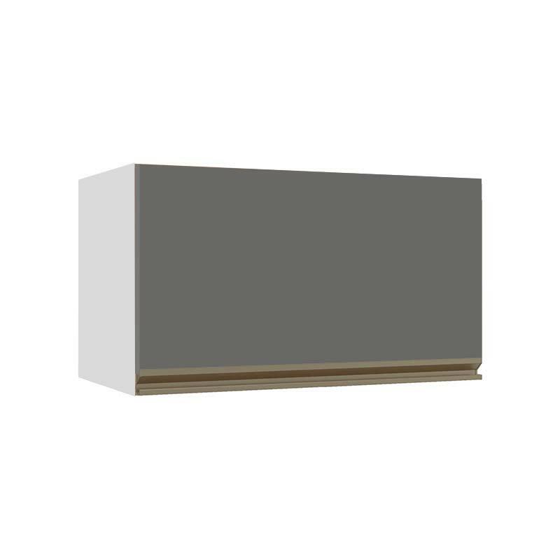 Módulo Armário Aéreo 60cm Porta Basculante 100% MDF Cozinha Modulada Gold J Robel Branco/Cinza Matte