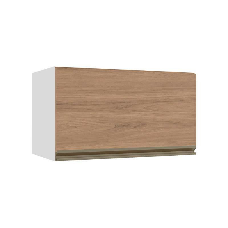 Módulo Armário Aéreo 60cm Porta Basculante 100% MDF Cozinha Modulada Gold J Robel Branco/Hanover