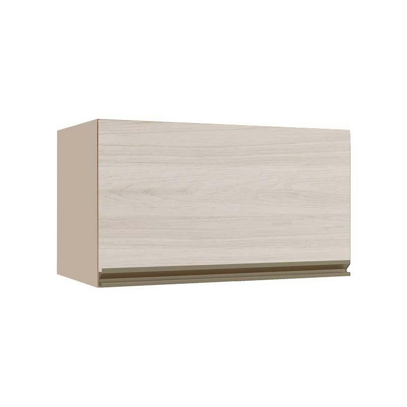Módulo Armário Aéreo 60cm Porta Basculante 100% MDF Cozinha Modulada Gold J Robel Fendi/Aspen