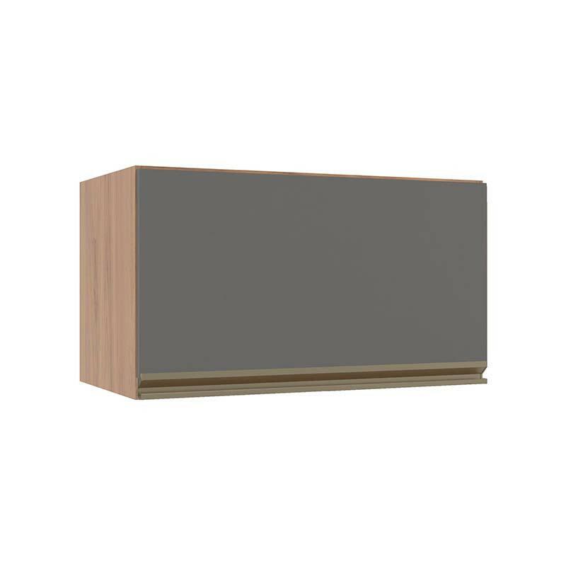 Módulo Armário Aéreo 60cm Porta Basculante 100% MDF Cozinha Modulada Gold J Robel Hanover/Cinza Matte