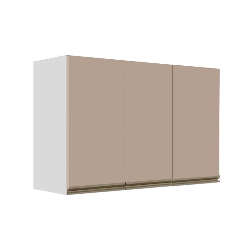 Módulo Armário Aéreo 68x120x34 3 Portas 100% MDF Cozinha Modulada Gold J Robel Branco/Fendi Matte Módulo Armário Aéreo 68x120x34 3 Portas 100% MDF Cozinha Modulada Gold J Robel Branco/Fendi Matte