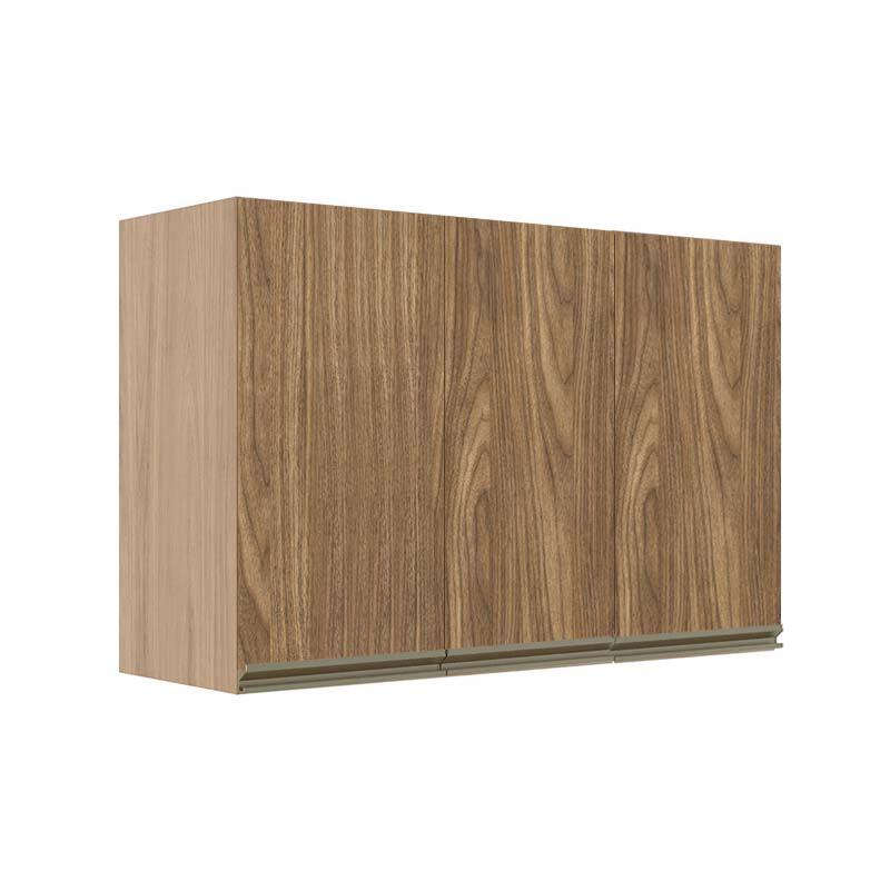 Módulo Armário Aéreo 68x120x34 3 Portas 100% MDF Cozinha Modulada Gold J Robel Hanover/Amendoeira BP Módulo Armário Aéreo 68x120x34 3 Portas 100% MDF Cozinha Modulada Gold J Robel Hanover/Amendoeira BP